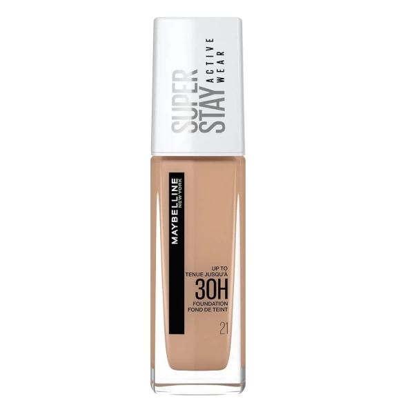 Fond de ten cu acoperire ridicata SuperStay 30H Active Wear, 21 Nude Beige, 30 ml, Maybelline - image 1