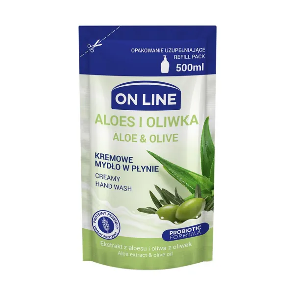 On Line Sapun-crema 500ml (rezerva) Aloe Vera si Olive - image 1