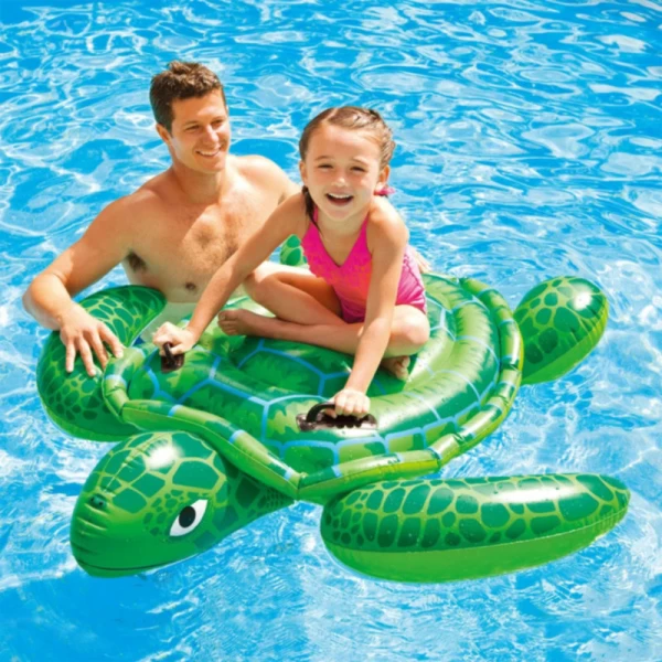Plută gonflabilă Broscuță țestoasă cu mânere, 150×127 cm, max. 40 kg, 3+ ani, Intex (57524) - image 2