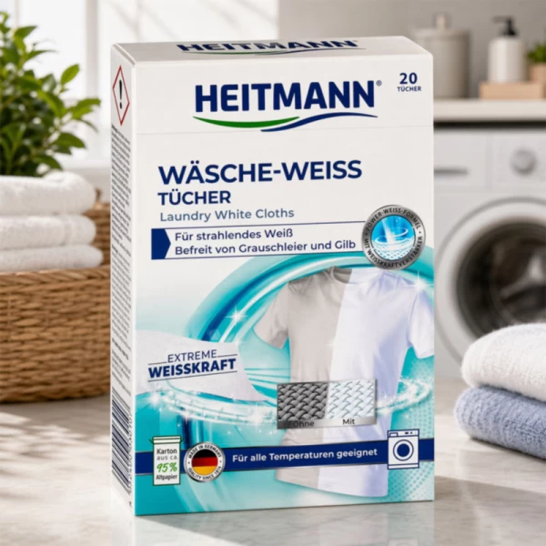 Салфетки для стирки для отбеливания 20 шт Heitmann - image 2