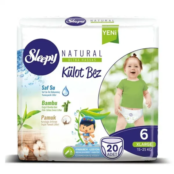 Sleepy Natural Sensitive Pants 6 X Large (15-25) 20buc - image 4