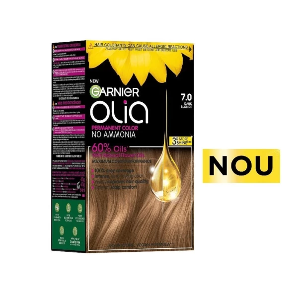 Стойкая краска для волос без аммиака Garnier Olia 7.0 Dark Blonde - image 1
