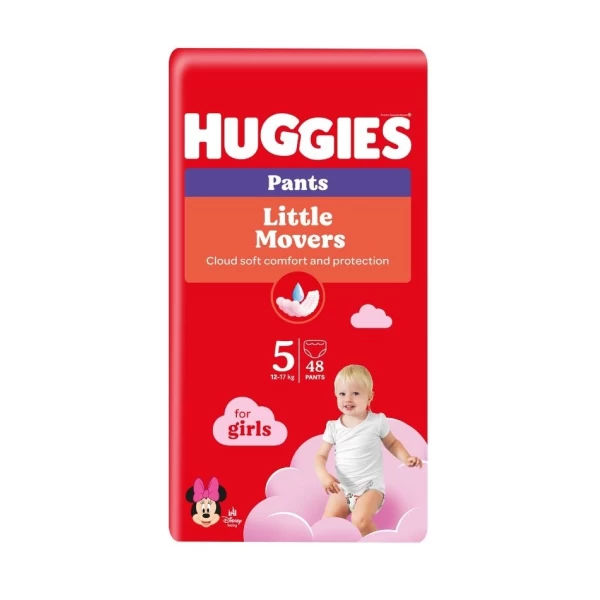 Huggies Little Movers подгузники-трусики №5, 13-17 кг, для девочек, 48 шт. - image 1