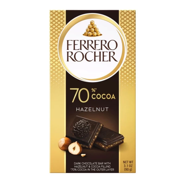 Ferrero Rocher Шиколад чёрнное с орехами 90г - image 1