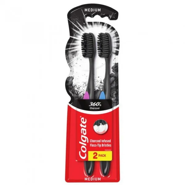 Colgate Periuta de dinti High Density Cărbune negru 1+1, duritate medie - image 1