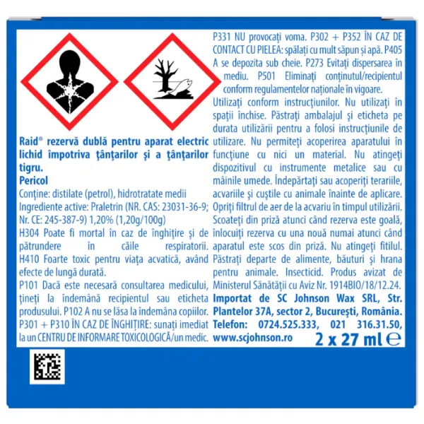 Raid Запаска от комаров 90 ночей 2*27 мл - image 2