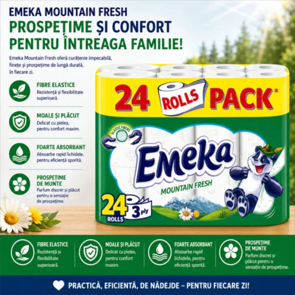 Emeka Hartie igienica, 3 straturi, 24 role Mountain Fresh - image 2