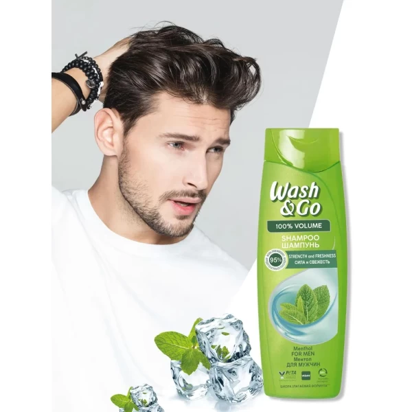 Wash&Go Sampon 400ml cu extract de menta - image 3