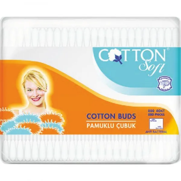Coton Soft Ватные палочки 200шт прямоугольные - image 1