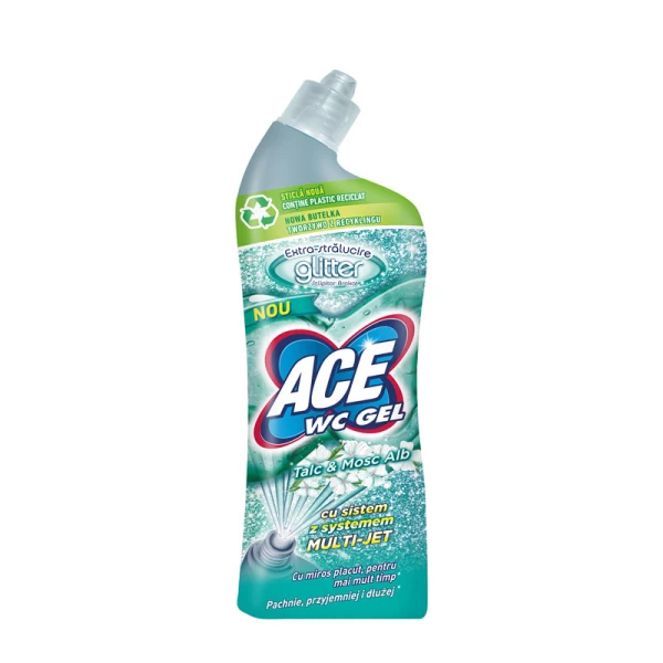 Гигиенический гель для унитаза Ace, Glitter тальк и белый мускус, 700 мл - image 1