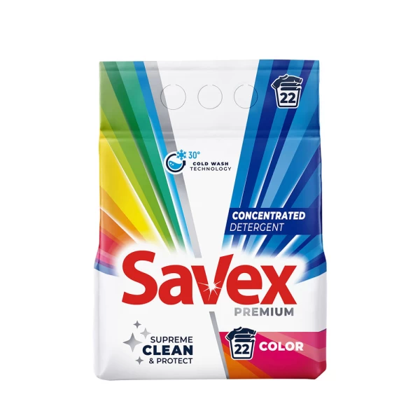 Savex Detergent automat 1.8 kg Premium Color, 22 spalari - image 1
