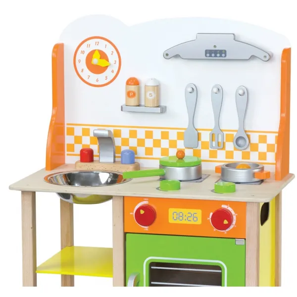 Детская кухня Viga Toys из дерева с посудой - image 4
