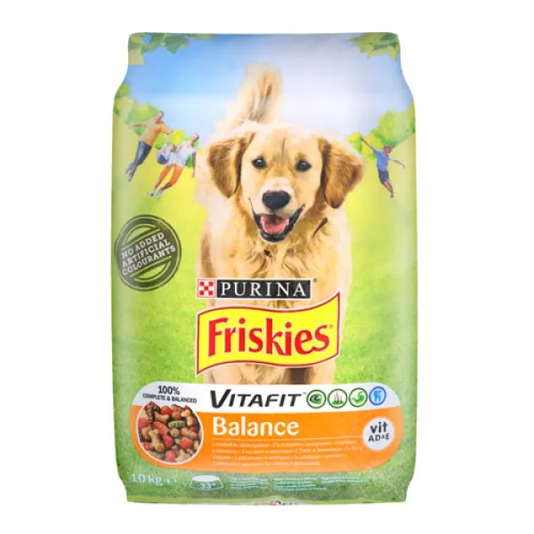 Friskies Balance Hrană uscată pentru caini adulti cu pui, carne de vită și legume 10kg - image 1