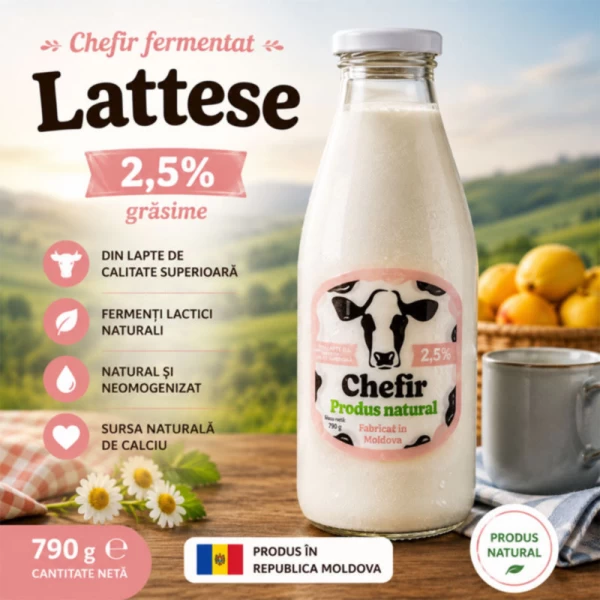 Chefir fermentat Lattese 2,5% 790 gr - image 2