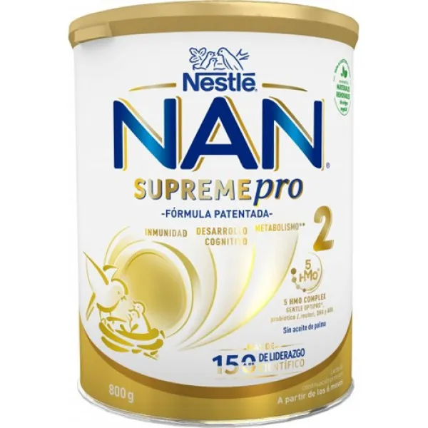 NAN 2 Supreme Pro с 6 олигосахаридами и двойным пробиотиком для питания детей от 6 месяцев 800 г - image 1