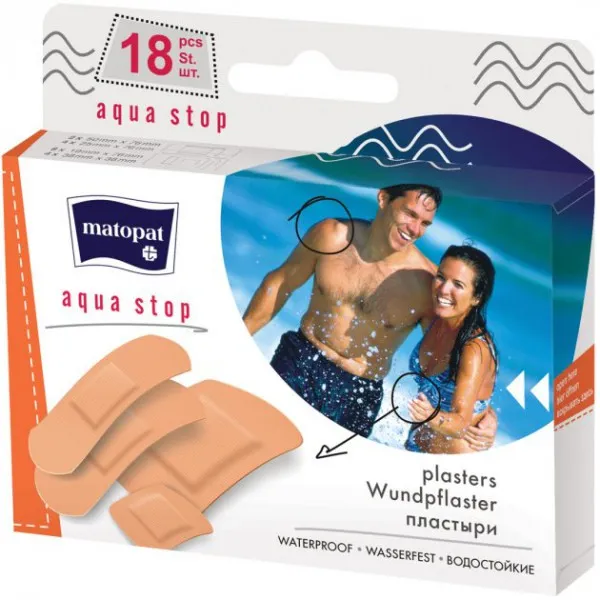 Matopat Пластырь медицинский AQUA STOP 18шт - image 1
