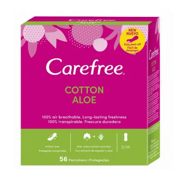 Carefree Absorbante zilnice Panty Liners Aloe 56 buc - image 1