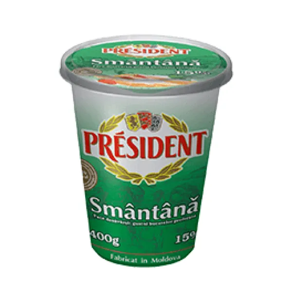 Smantana President 15% 350g pahar - image 2