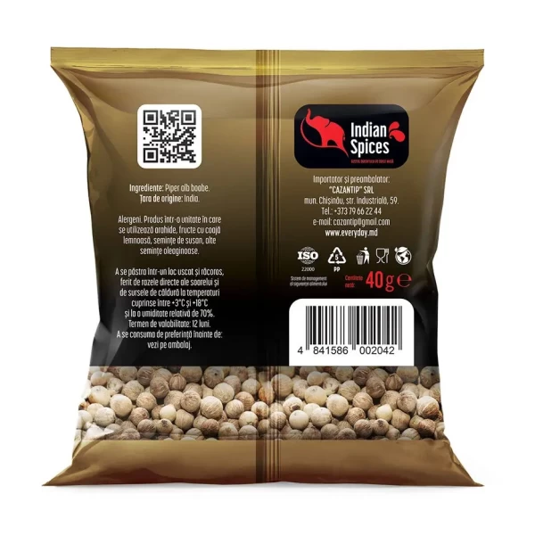 Piper alb boabe Indian Spices 40 g - image 2
