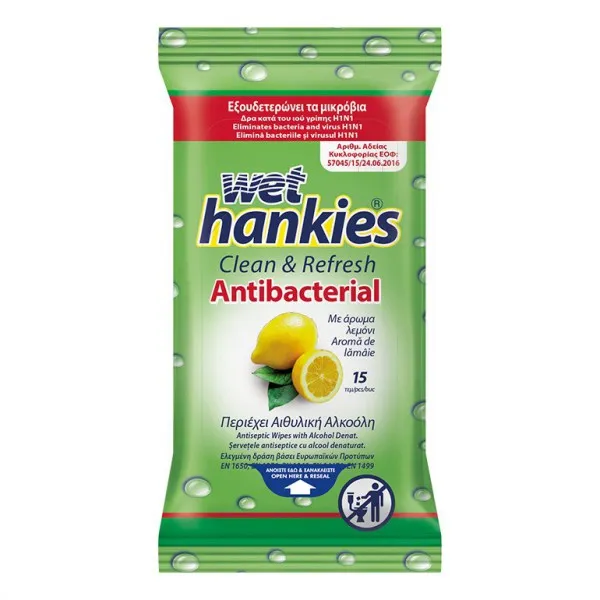 Wet Hankies servetele umede 15 buc Lemon - image 2