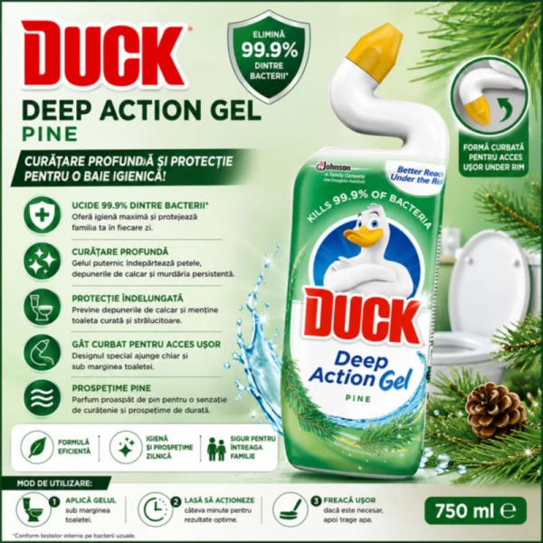 Duck средство для туалета Action Gel Pine 3in1 750ml - image 5