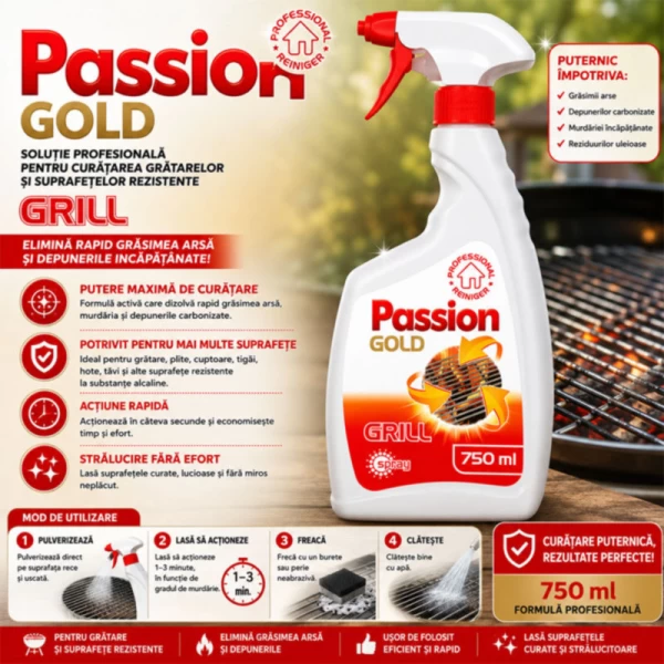 Passion Gold Solutie pentru curatenia gratarului si grilului 750ml - image 2