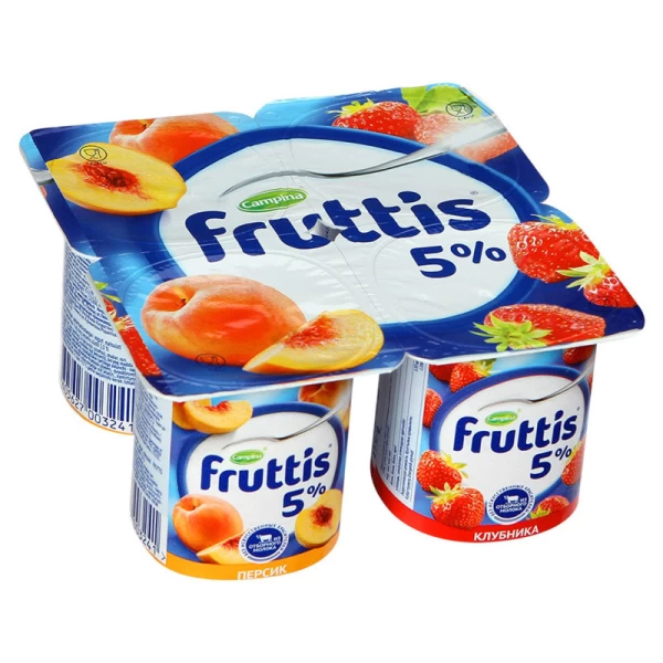 Йогурт Fruttis 5% Клубника и Персик 115 г - image 2