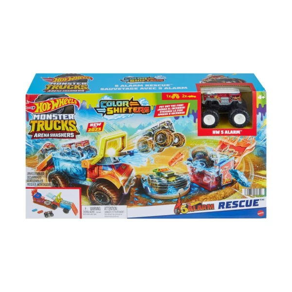 Игровой набор с 5-Alarm Rescue серии Monster Trucks Color Shifters Hot Wheels - image 1