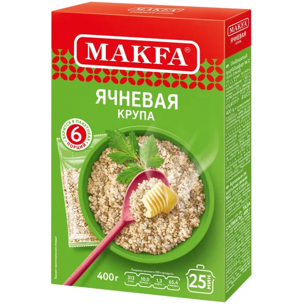 Макфа Крупа ячневая в пакетах для варки 0.4 kg - image 1