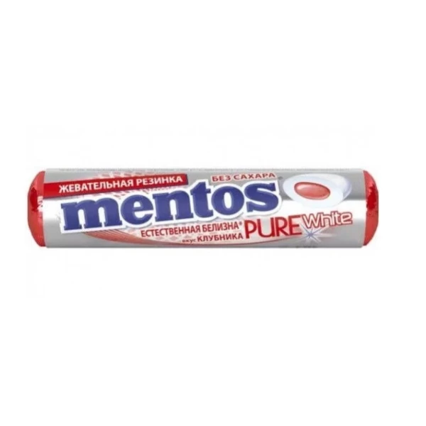 Mentos Guma de mestecat Roll Pure White Capsuna 16g - image 1