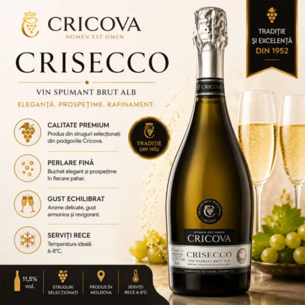 Cricova Crisecco Vin spumant alb brut 0,75 l - image 2