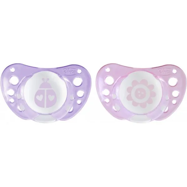 Chicco Пустышка Physio Air, силикон, 0-6 м, 2шт девочка - image 2