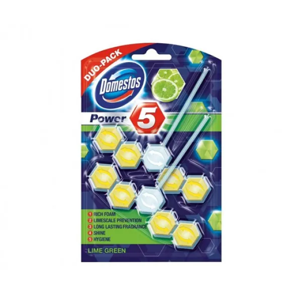 Domestos Odorizant Toilet block Power 5 Lime, 2x50g - image 1