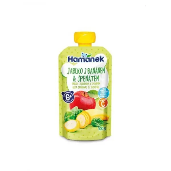 Hamanek Piure din spanac cu mere și banane 100 g - image 1