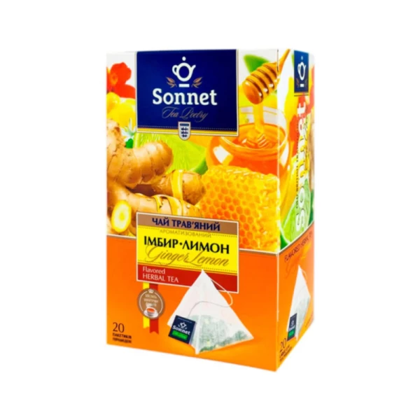 Sonnet Ceai negru fructe si plante ginger si lemon 20 pac - image 1