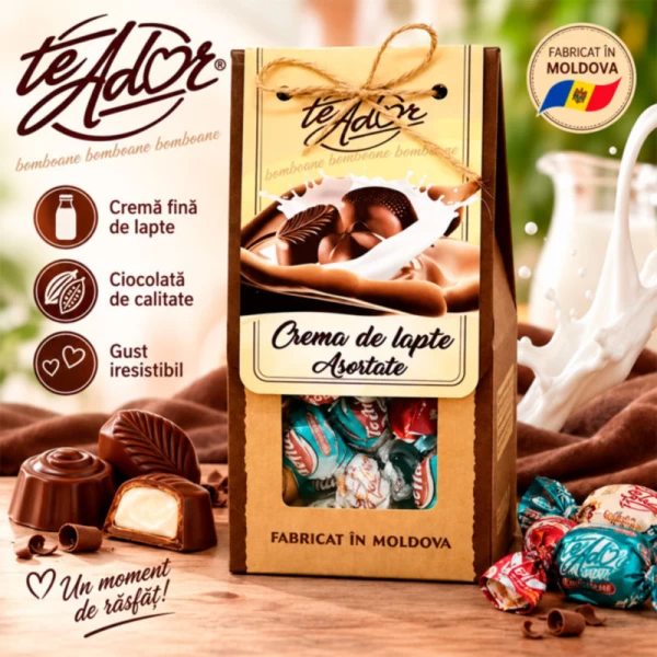 Bomboane Te Ador cu crema de lapte asortate 220g - image 2