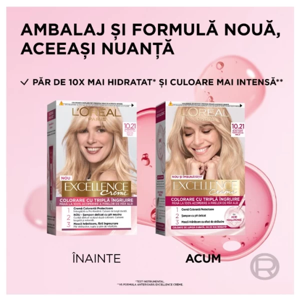Excellence Vopsea de par 10.21 Blond Foarte Foarte Deschis Perlat - image 3