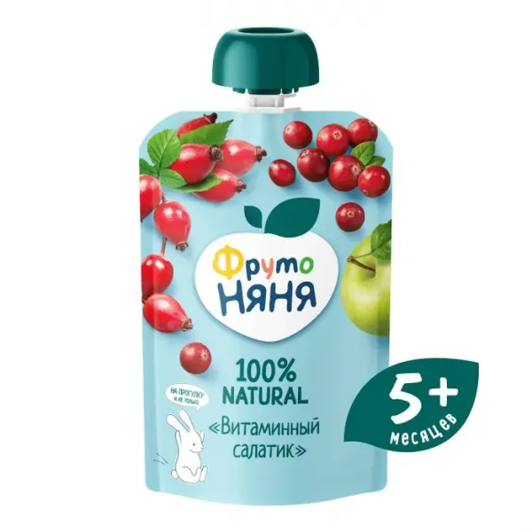 FrutoNanny Piure salata de vitamine din mere, macese si merisor 90g - image 1