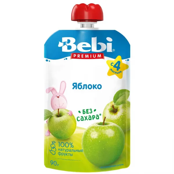 Пюре Bebi Premium яблоко 90г с 4 месяцев - image 1