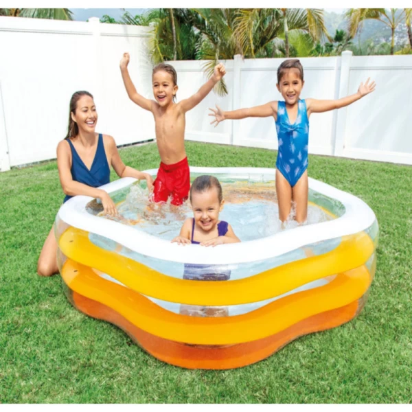 Piscină gonflabilă pentru copii Summer Colors cu bază gonflabilă, 185×180×53 cm, 460 L, Intex - image 2