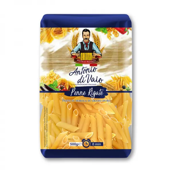 Antonio di Vaio Paste fainoase din faina de grau Penne Rigate 500 g - image 1