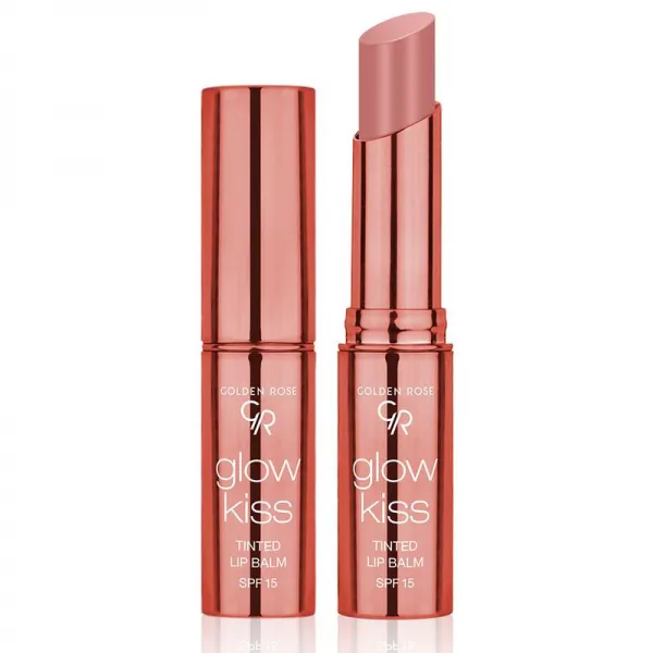 Golden Rose Balsam de buze glow kiss tinted 01 vanilla latte 3gr - image 1