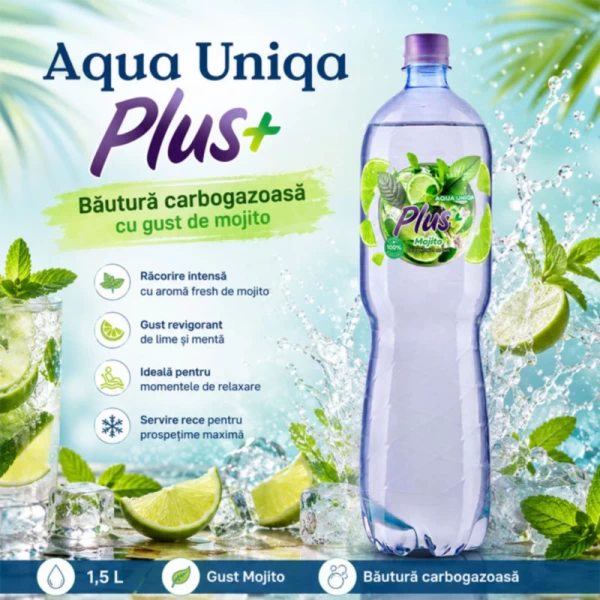 Aqua Uniqa Plus Bautura carbogazoasa cu gust de mojito 1,5 l - image 2