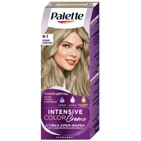 Palette Vopsea de par Intensive Color Cream 9-1 Blond Extra Deschis Rece - image 1
