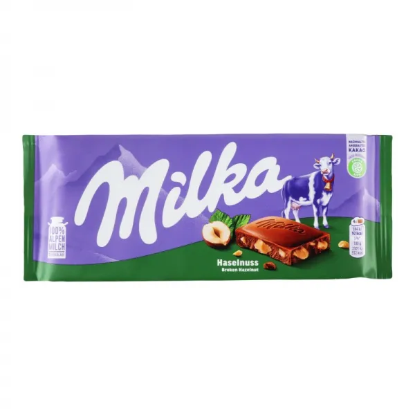 Шоколад молочный с измельченным лесным орехом Milka м/у 100г - image 1