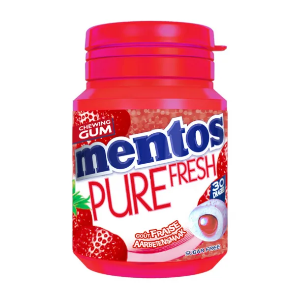 Mentos Pure Frash Guma de mestecat 60g cu gust de capsuna - image 1