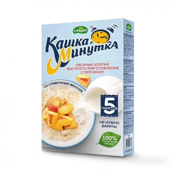 Kashka Minutka Fulgi de ovaz cu piersic si frişcă 215 g - image 1