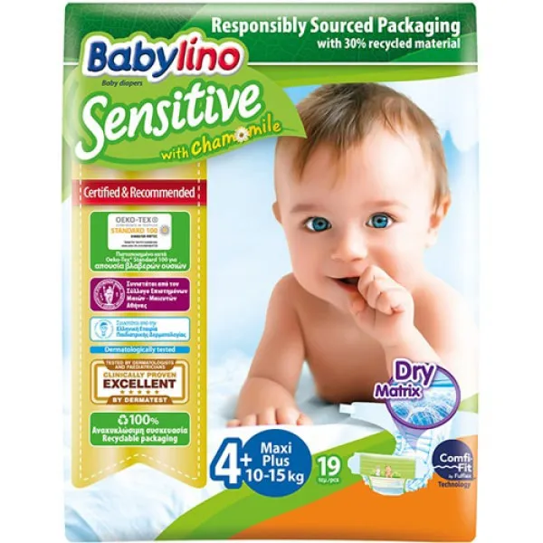 Babylino Scutece Sensitive N4+ 9-20kg, 19buc - image 1