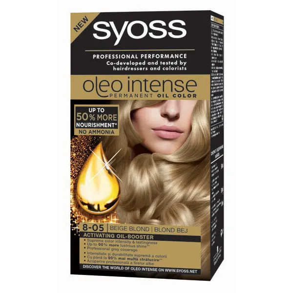 Syoss Oleo Intense Vopsea de par 8-05 Blond Bej - image 1