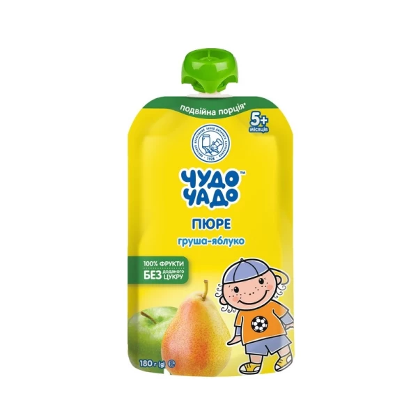 Пюре для детей Чудо Чадо из груш и яблок натуральное без сахара с 5 месяцев 180 г - image 1
